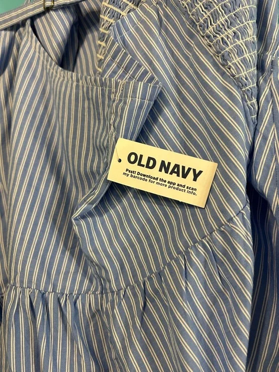 Old Navy Blue & White Striped Peplum Cami Top Size 2X - Picture 4 of 9